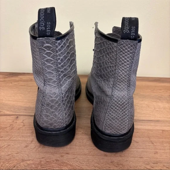 Dr. Martens Black and Gray Combat Boots - Picture 10 of 11